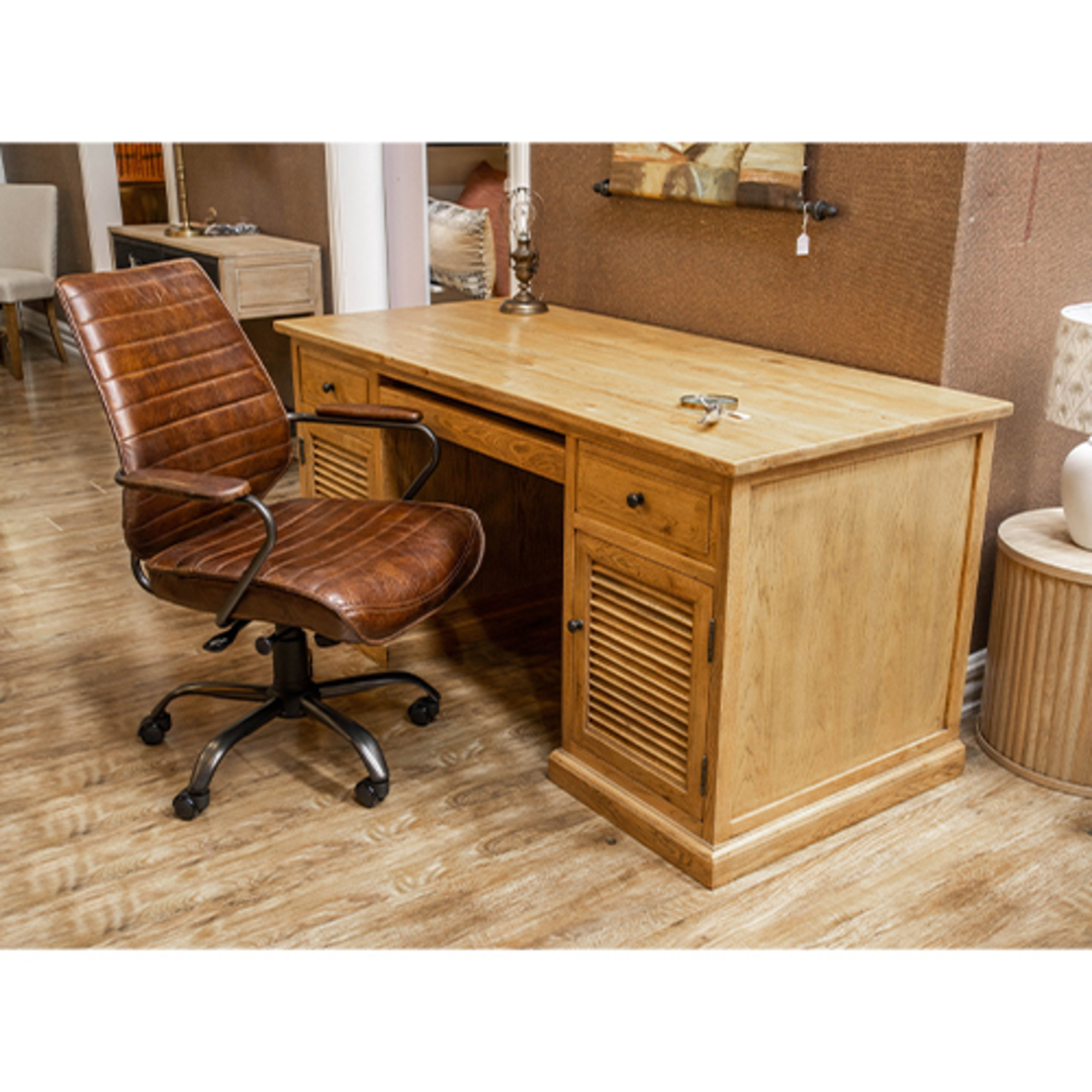 Oak Large Desk With Cupboards image 4
